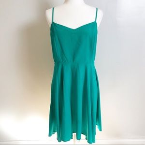 Green Fit and Flare Cami Dress